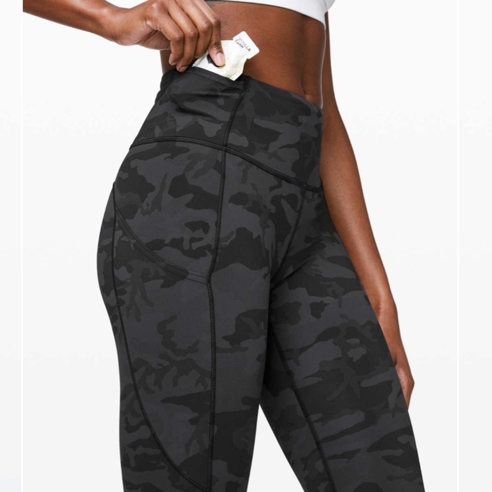 Lululemon‎ Fast and Free Tight II 25" *Nulux Incognito Camo Multi black/Grey